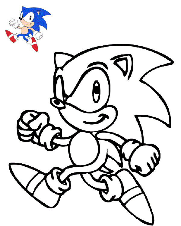 Coloriage Sonic Le Hérisson Héros - Sonic à imprimer